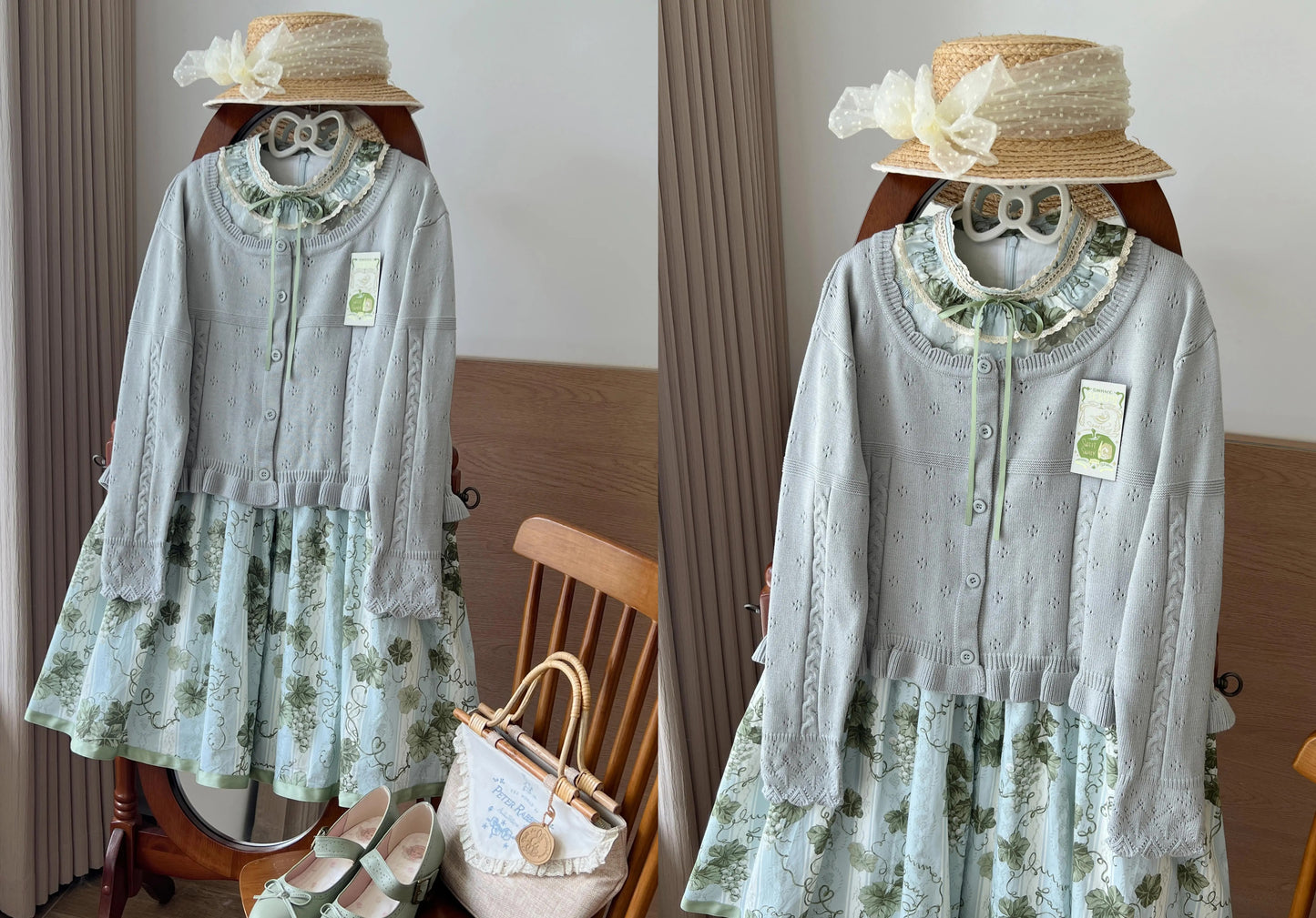 ラウンドネックニットトップス【MIST】