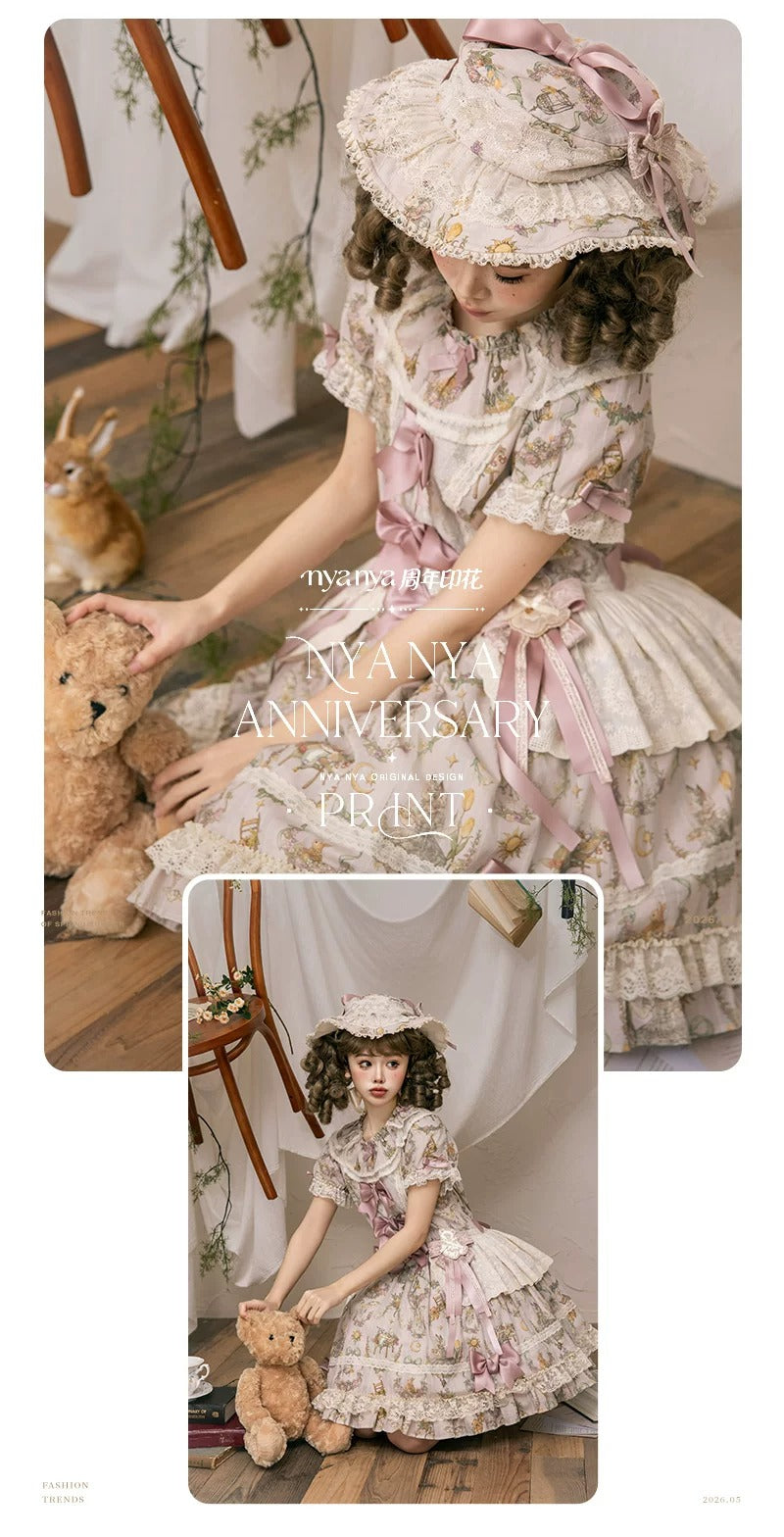 【受注予約~6/3】NyaNya Anniversary Print ワンピース【NyaNya】