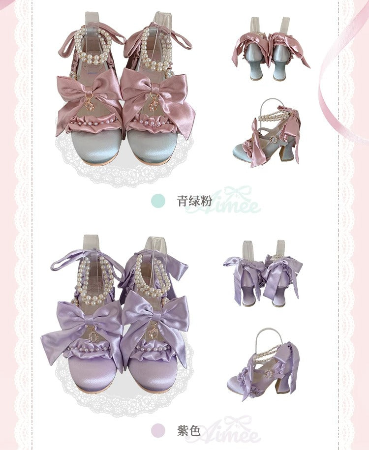 【受注予約~4/27】Ribbon Sonata ヒールパンプス【Aimee】