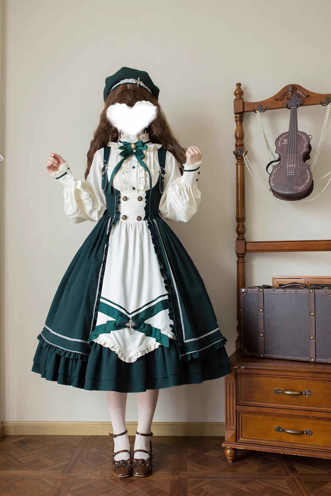 【受注予約~10/30】スミレ色の花手紙 ジャンパースカート 【MCLUSTER】