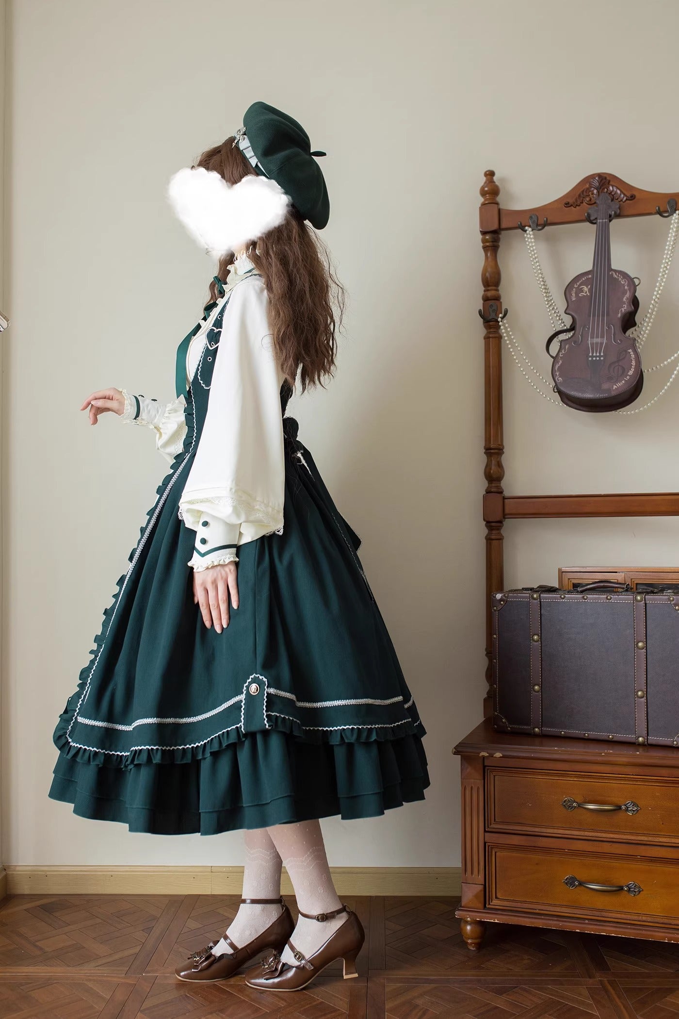 【受注予約~10/30】スミレ色の花手紙 ジャンパースカート 【MCLUSTER】