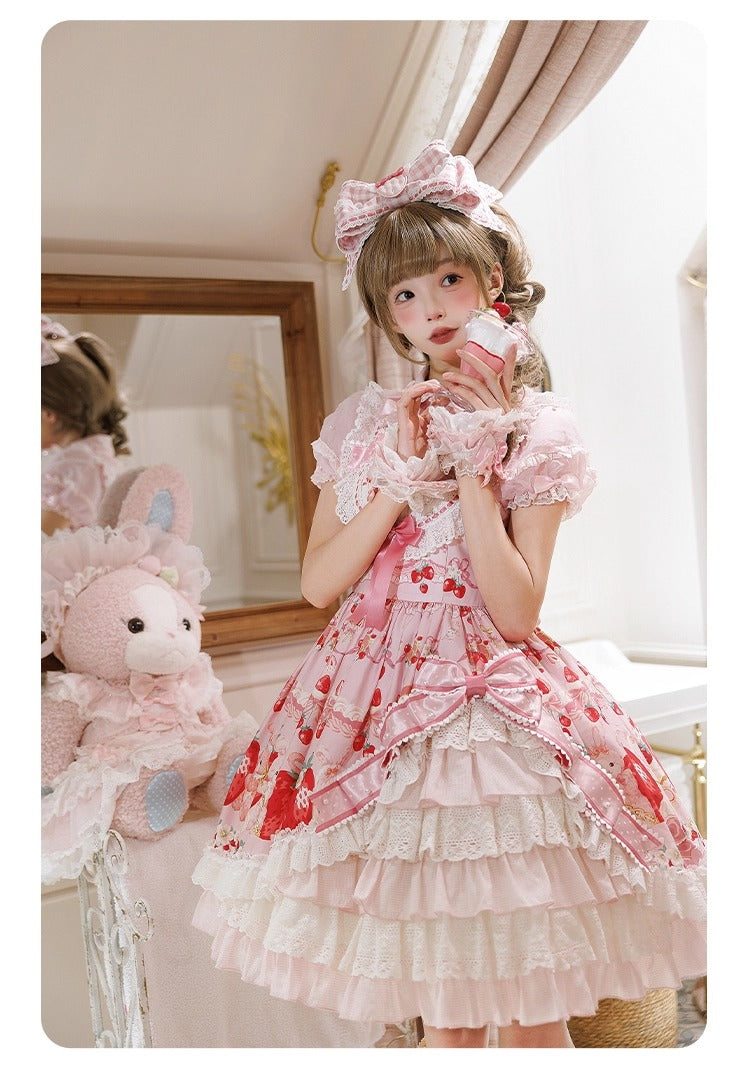 【受注予約~8/28】Strawberry momo Party ジャンパースカート【仲夏物語】