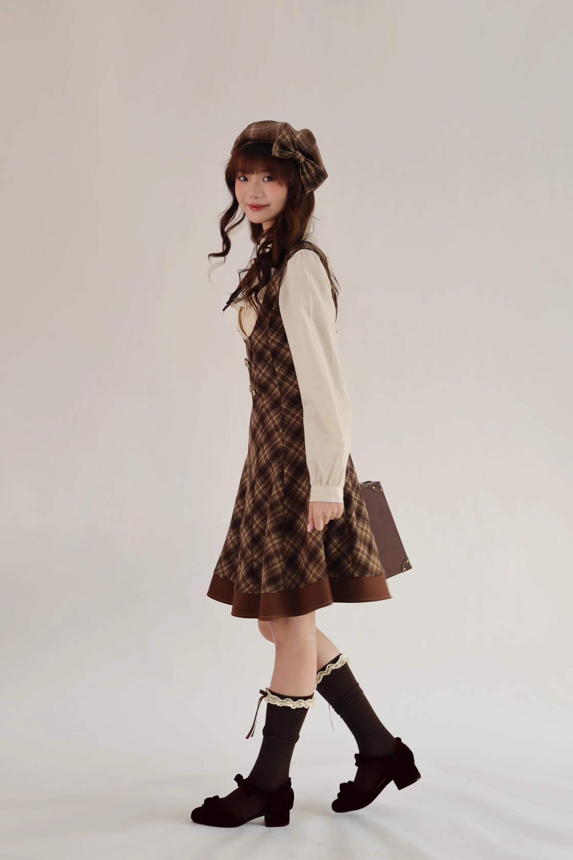 Vintage Clock ジャンパースカート(タイプ2)【Cyan】 – Epetice