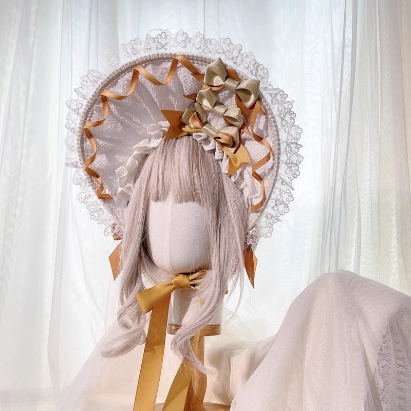 レースデコレーション ハーフボンネット【妹抖手作工作屋】