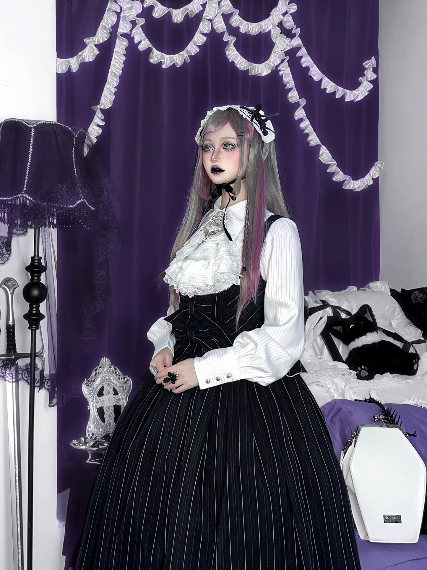 【受注予約~10/28】Bright Moon ジャンパースカート(ストライプ・タイプ1)【Little Dipper】