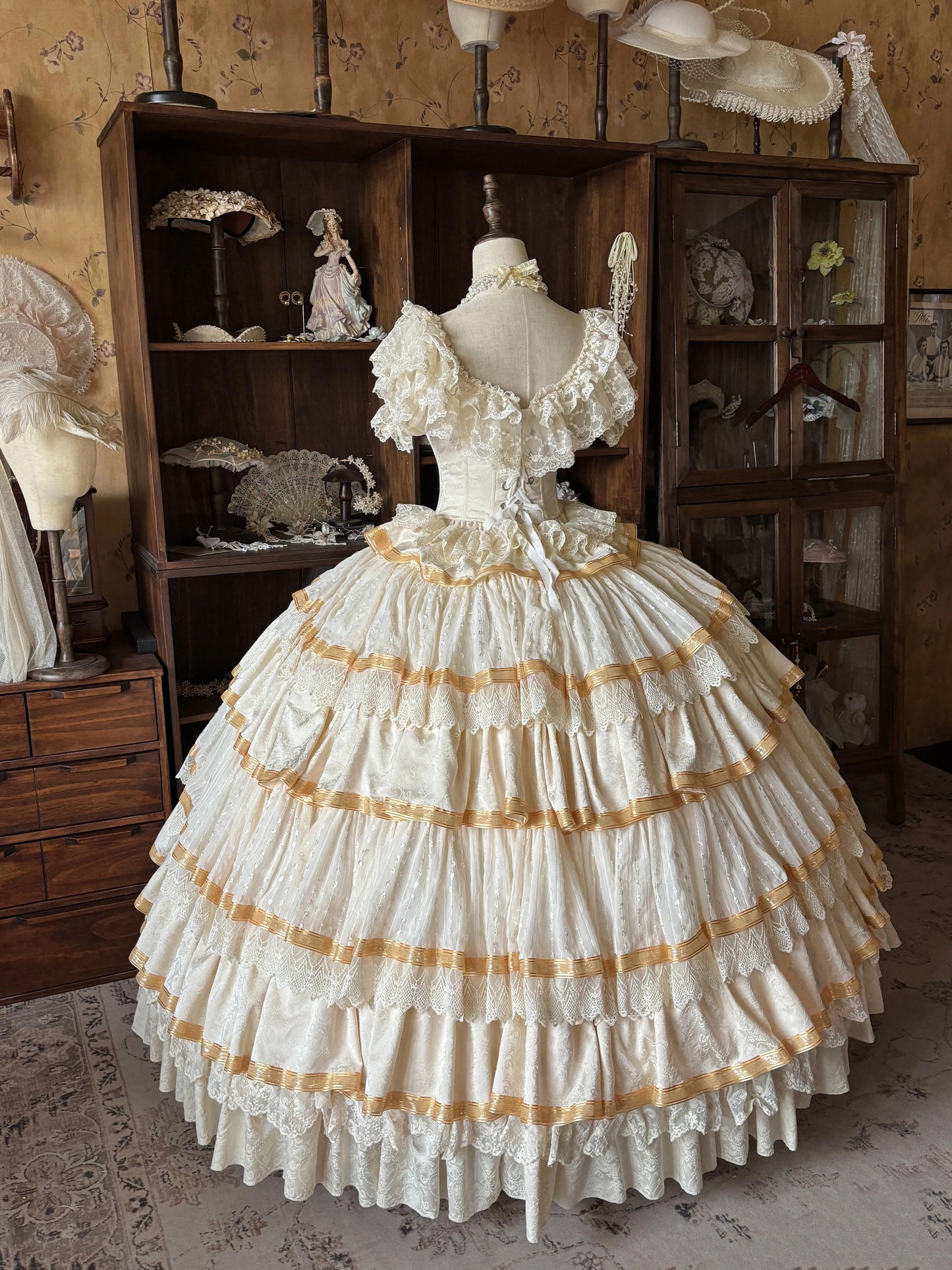 【受注予約~4/16】Lace Waltz × Apricot Waltz ワンピース・姫袖・フルセット【sedef】