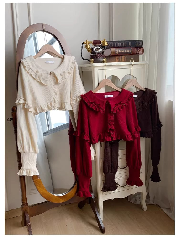 襟付きニットカーディガン【With Puji】