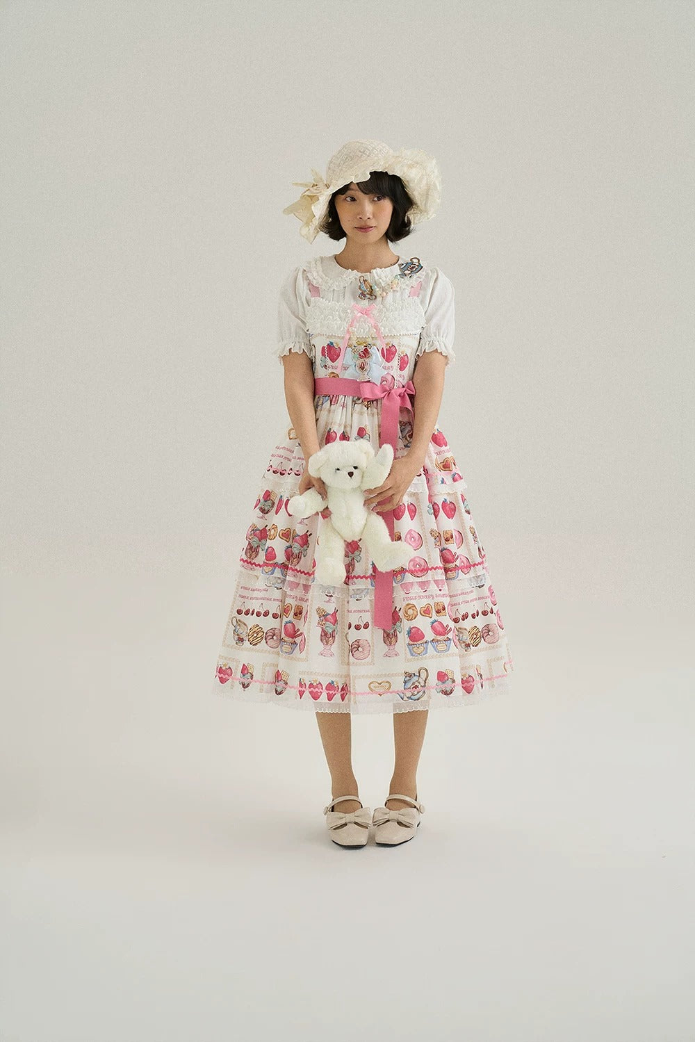 【受注予約~6/24】Strawberry Parfait Tea ブラウス【Miss Cube】