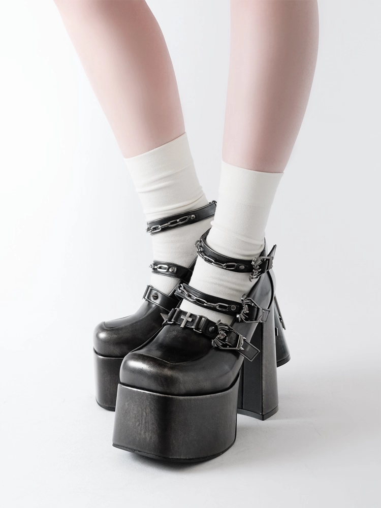 十字魔女 厚底ストラップシューズ【sphenoid】