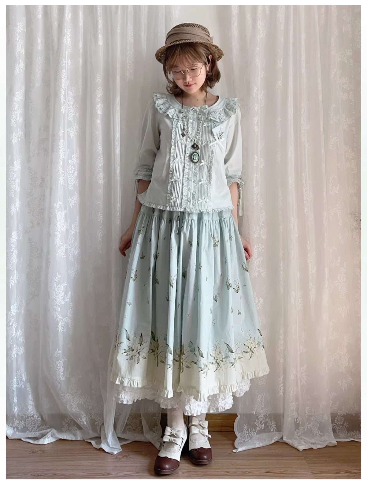 【受注予約~4/19】霧の鈴蘭 スカート【Spring Flower Language】