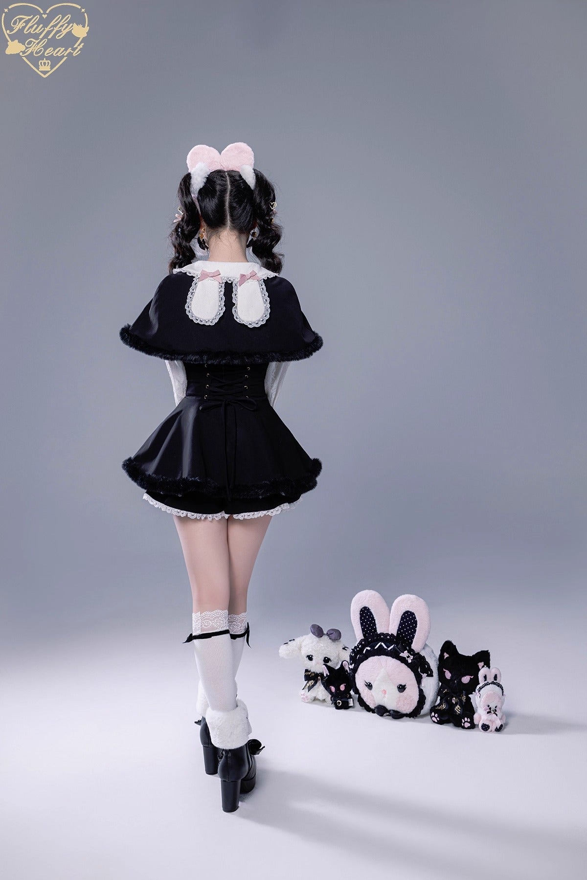 ふわふわファーセットアップ【Fluffy Heart×momo】