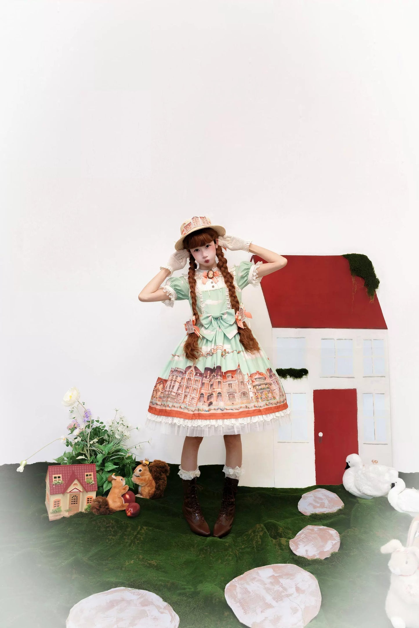 【受注予約~5/6】Dewans Garden Town ワンピース・ジャンパースカート【Cutey Mask】