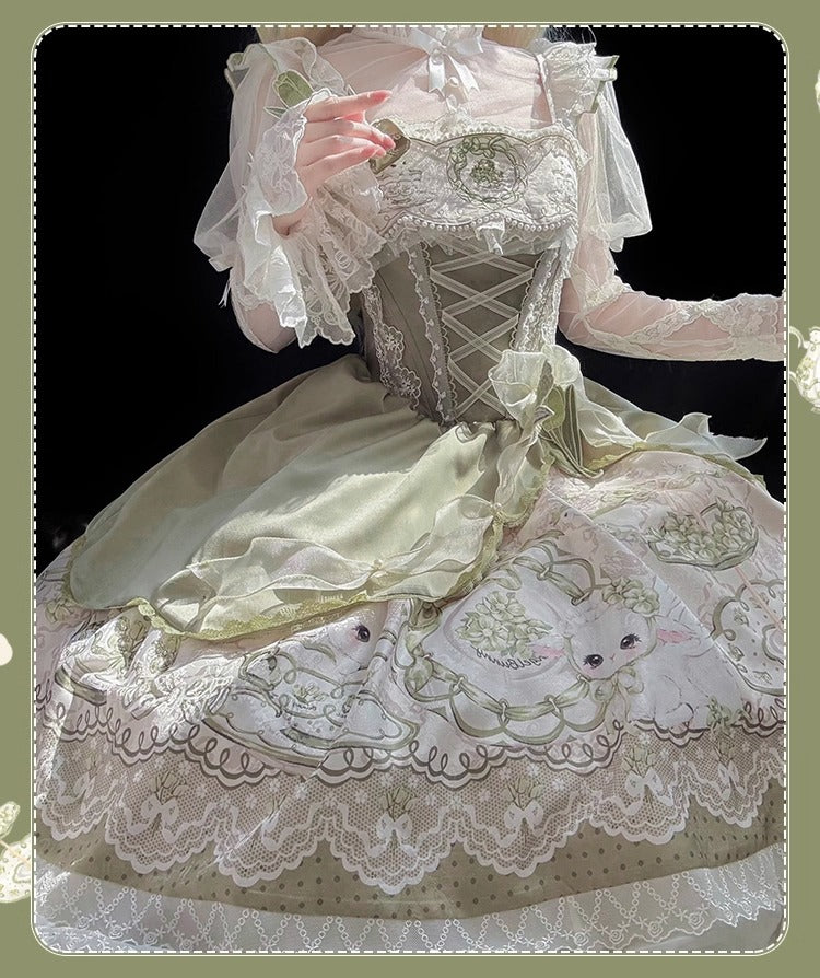 Tea Cup Rabbit ジャンパースカートセット【Melonshow】