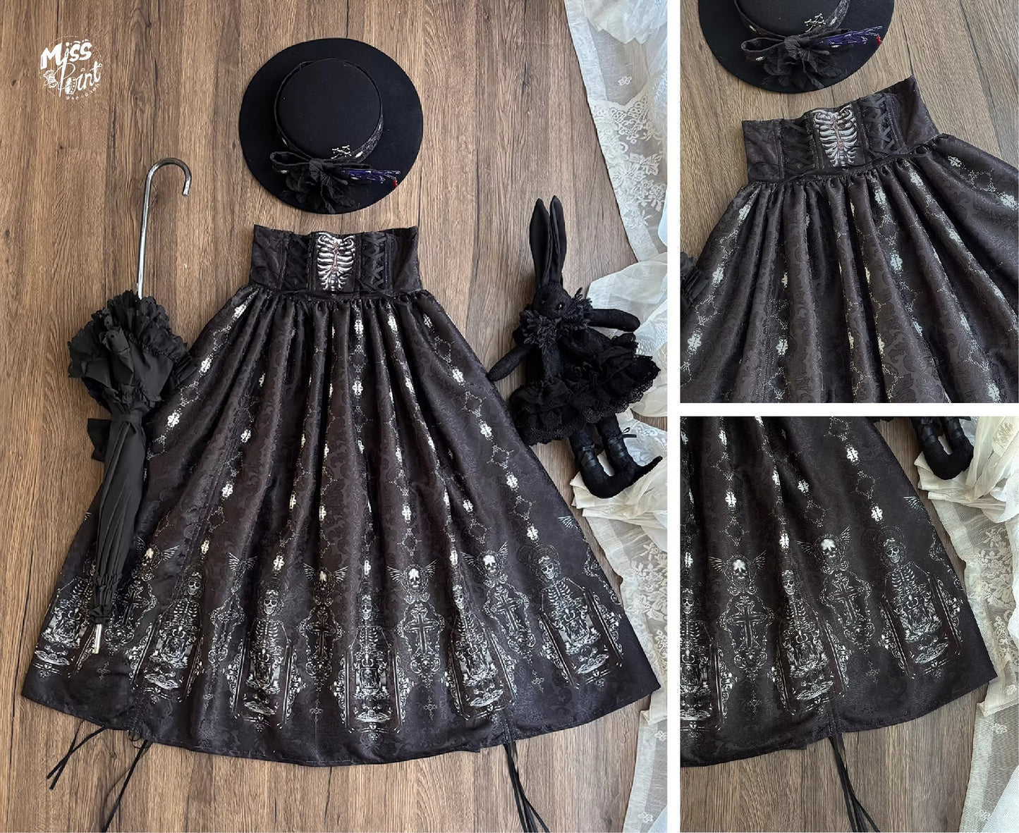 【受注予約~2/24】Returning on a Moonlit Night スカート【Miss Point】