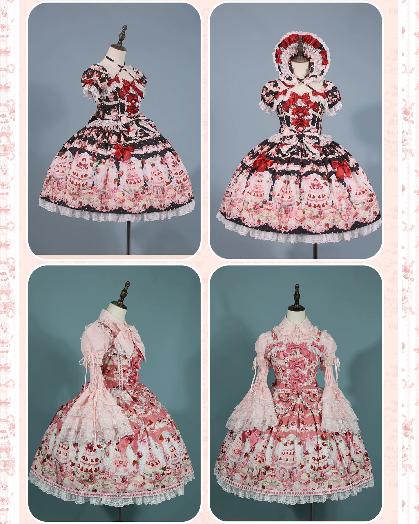 【受注予約~9/28】イチゴと花束 3.0 ワンピース・フルセット【Antique Doll】