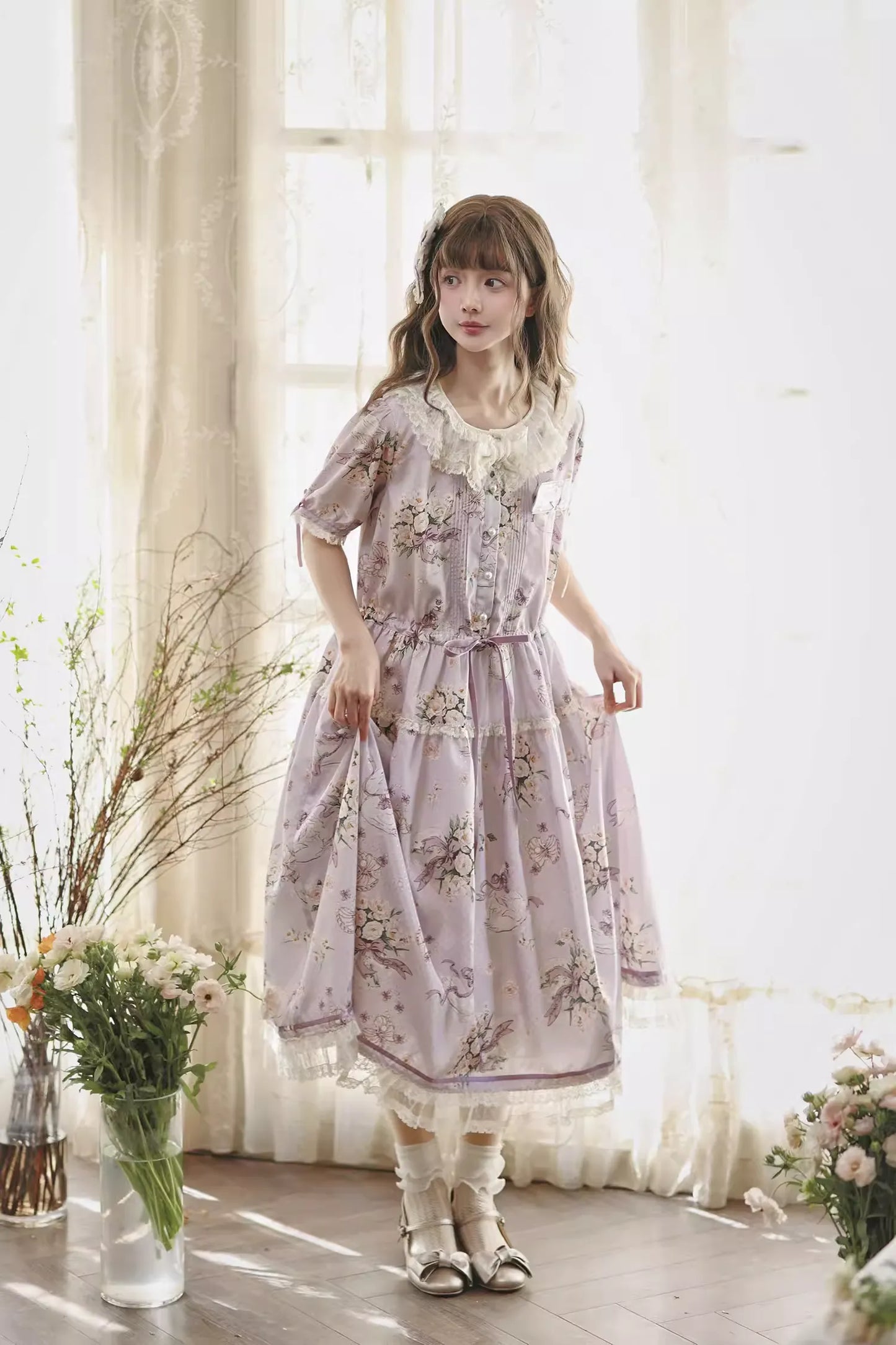 【受注予約~4/27】Camellia Swan ワンピース【Maple Sugar】