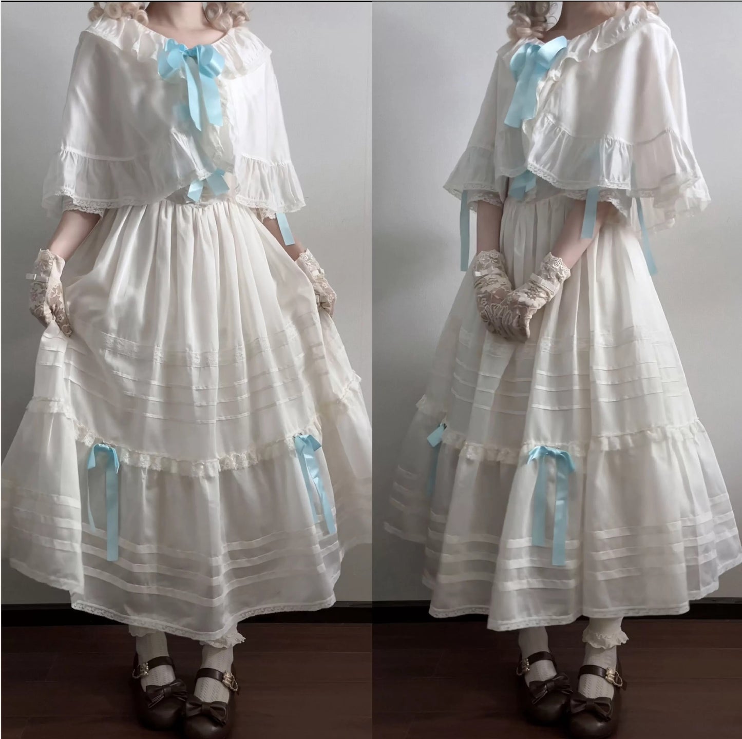 【受注予約~8/6】5th Anniversary Collection ワンピース・ケープセット【Birds Spice】