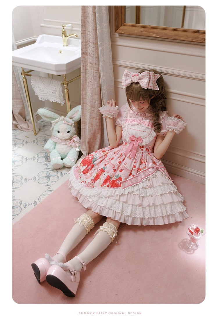 【受注予約~8/28】Strawberry momo Party ジャンパースカート【仲夏物語】