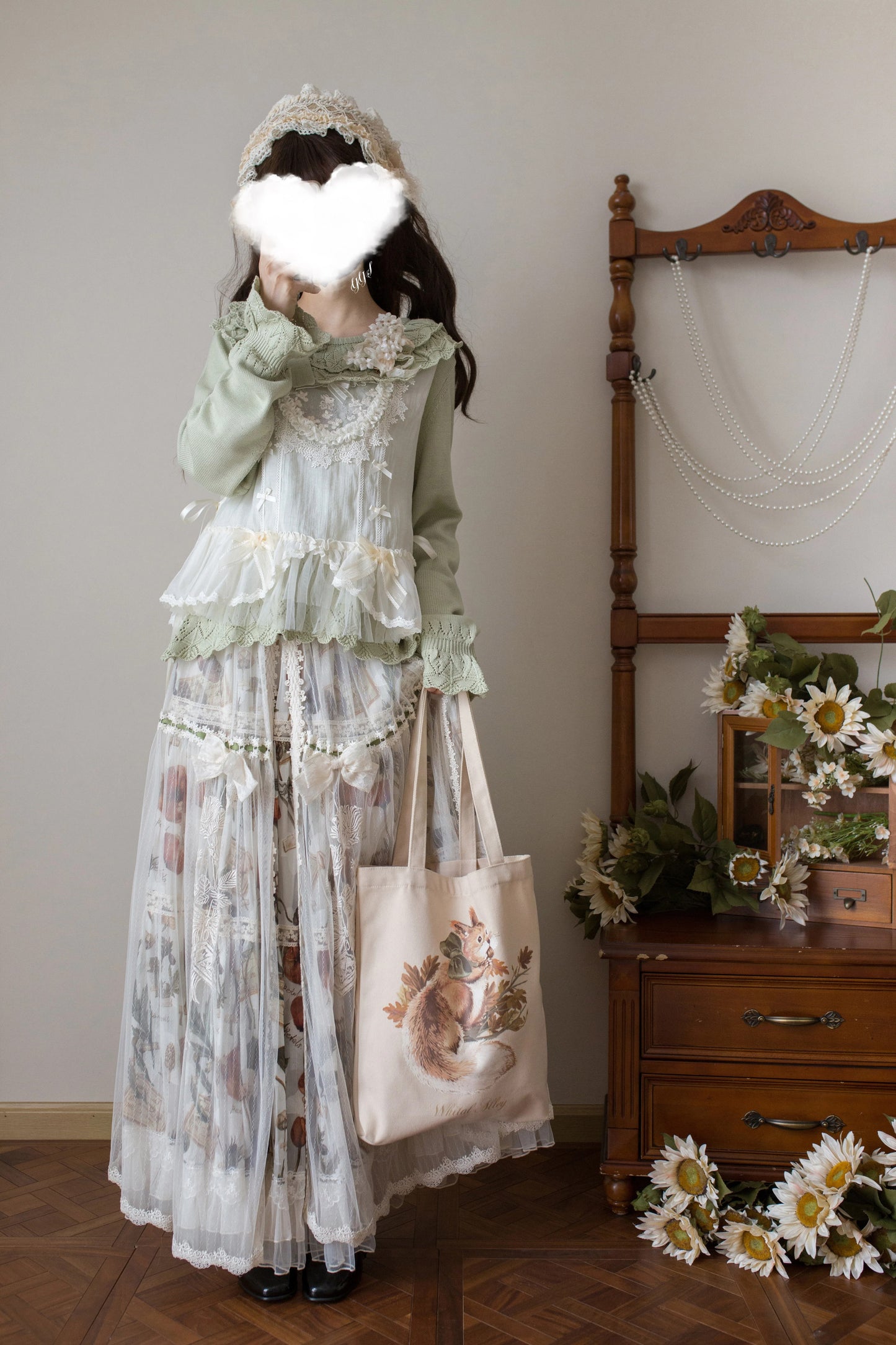 NANA フリルニットトップス【MIST】