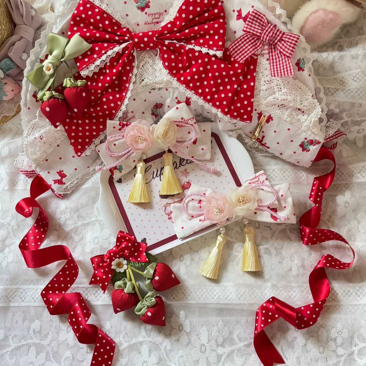 Strawberry Check Bunny アクセサリー【Sweet Whispers of Love】
