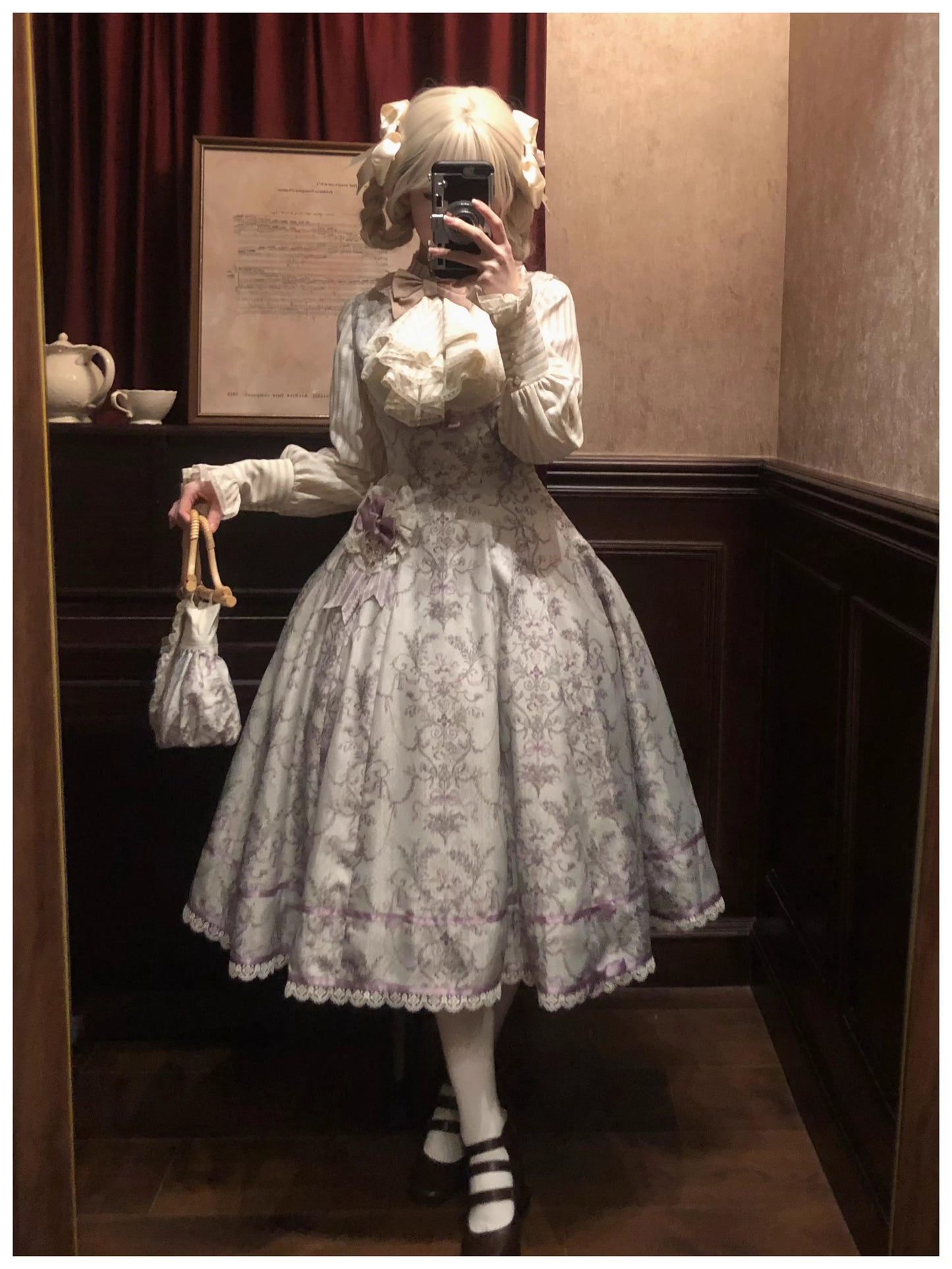 【受注予約~9/11】Angel Flower Wall ジャンパースカート【iris de nuit】