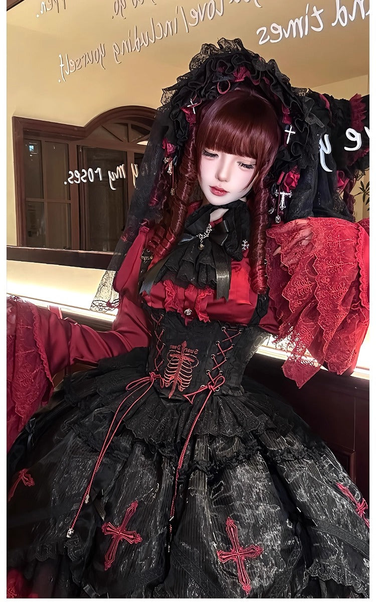 【受注予約~12/8】Black Mist Feast ブラウス・ケープ【双生小熊】