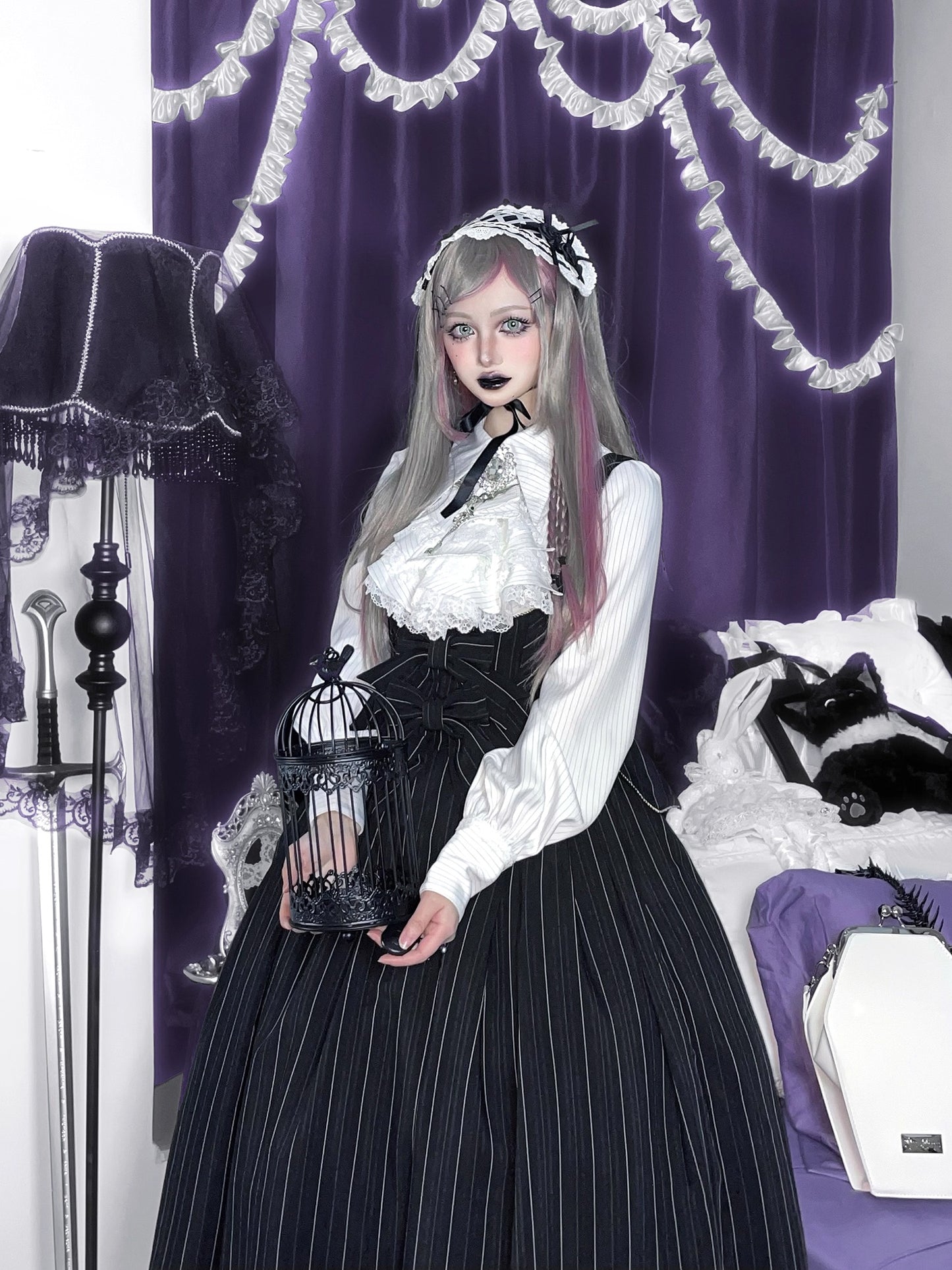 【受注予約~10/28】Bright Moon ジャンパースカート(ストライプ・タイプ1)【Little Dipper】