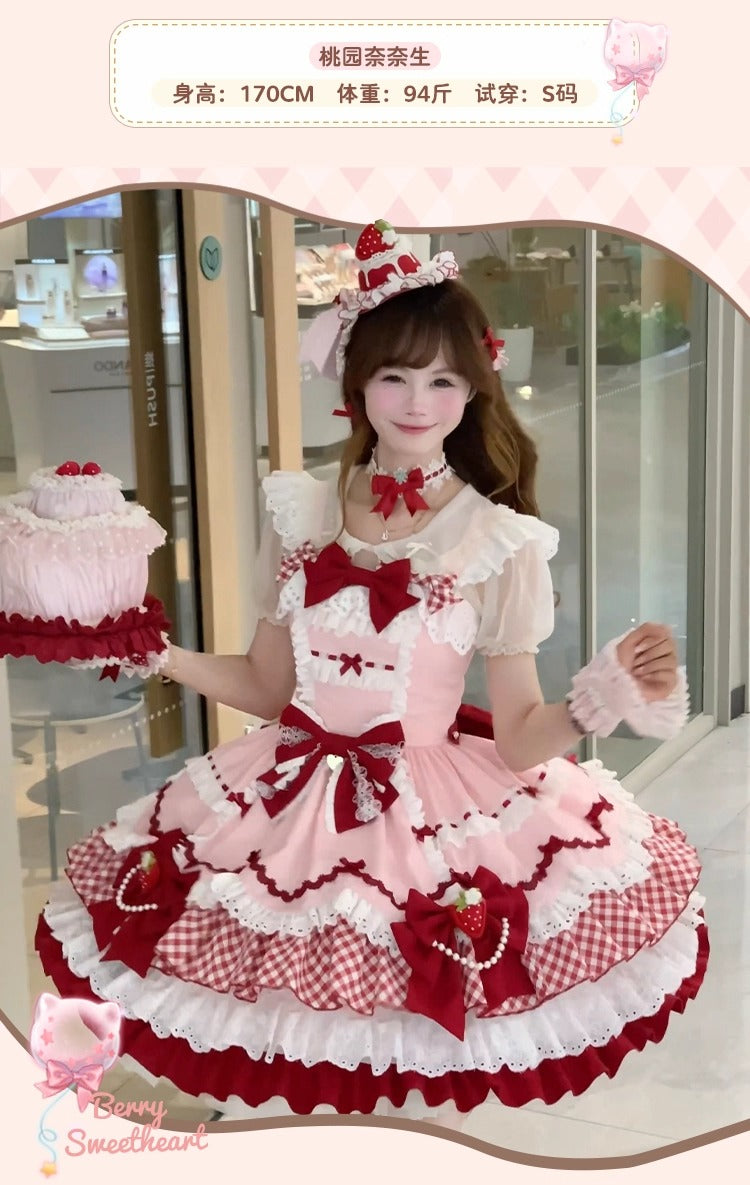 【受注予約~12/14】ベリーショートケーキ ジャンパースカート【櫻姫】