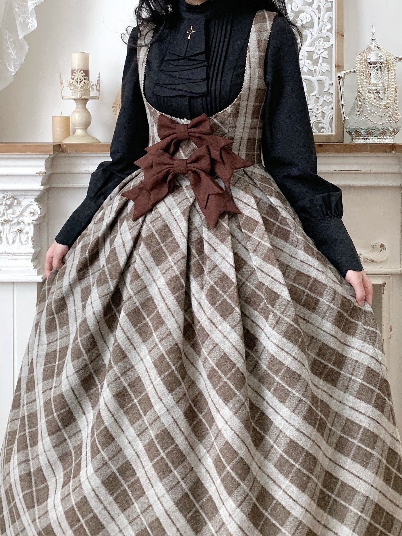 【受注予約~10/28】Bright Moon ジャンパースカート(チェック)【Little Dipper】