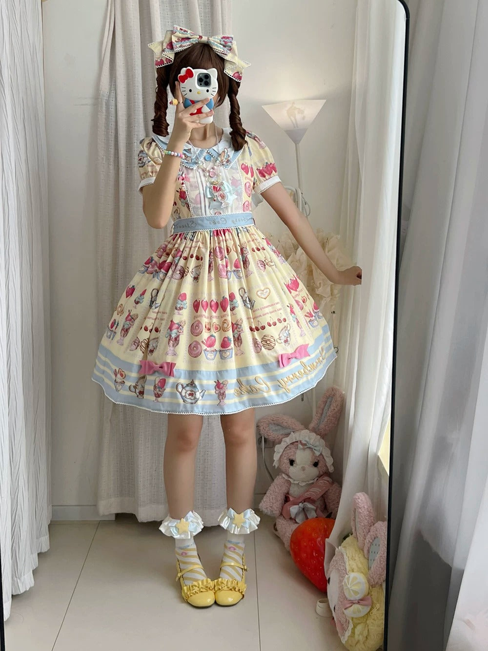 【受注予約~6/24】Strawberry Parfait Tea ワンピース【Miss Cube】