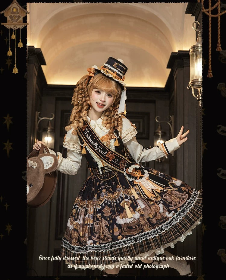 【受注予約~9/8】Antique Furniture Bear ワンピース・ジャンパースカート・ブラウス【Melliflorpearl】