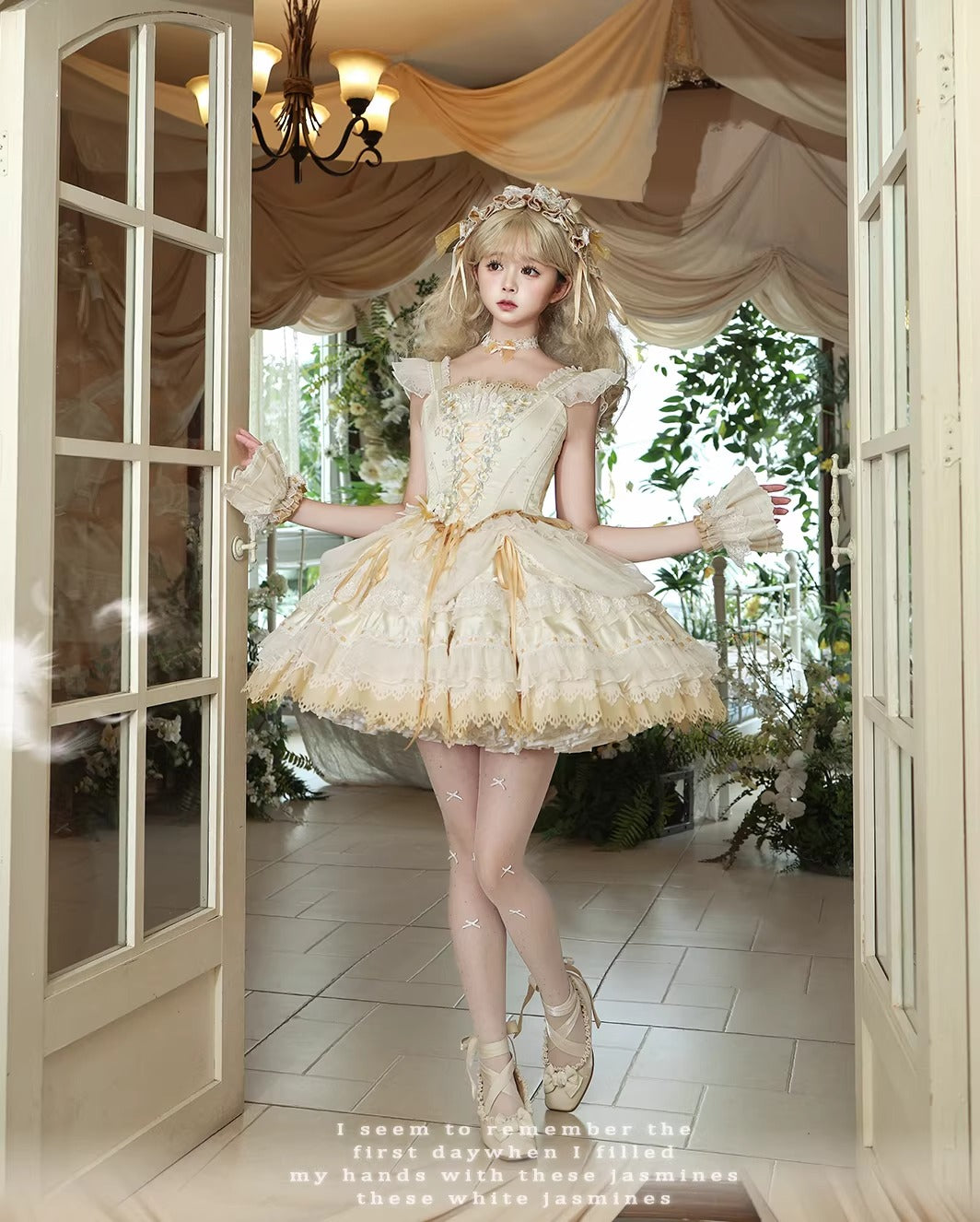 【受注予約~4/5】Lily・Bluebell・LittleYellow・LittleRose ジャンパースカート【咩耶】