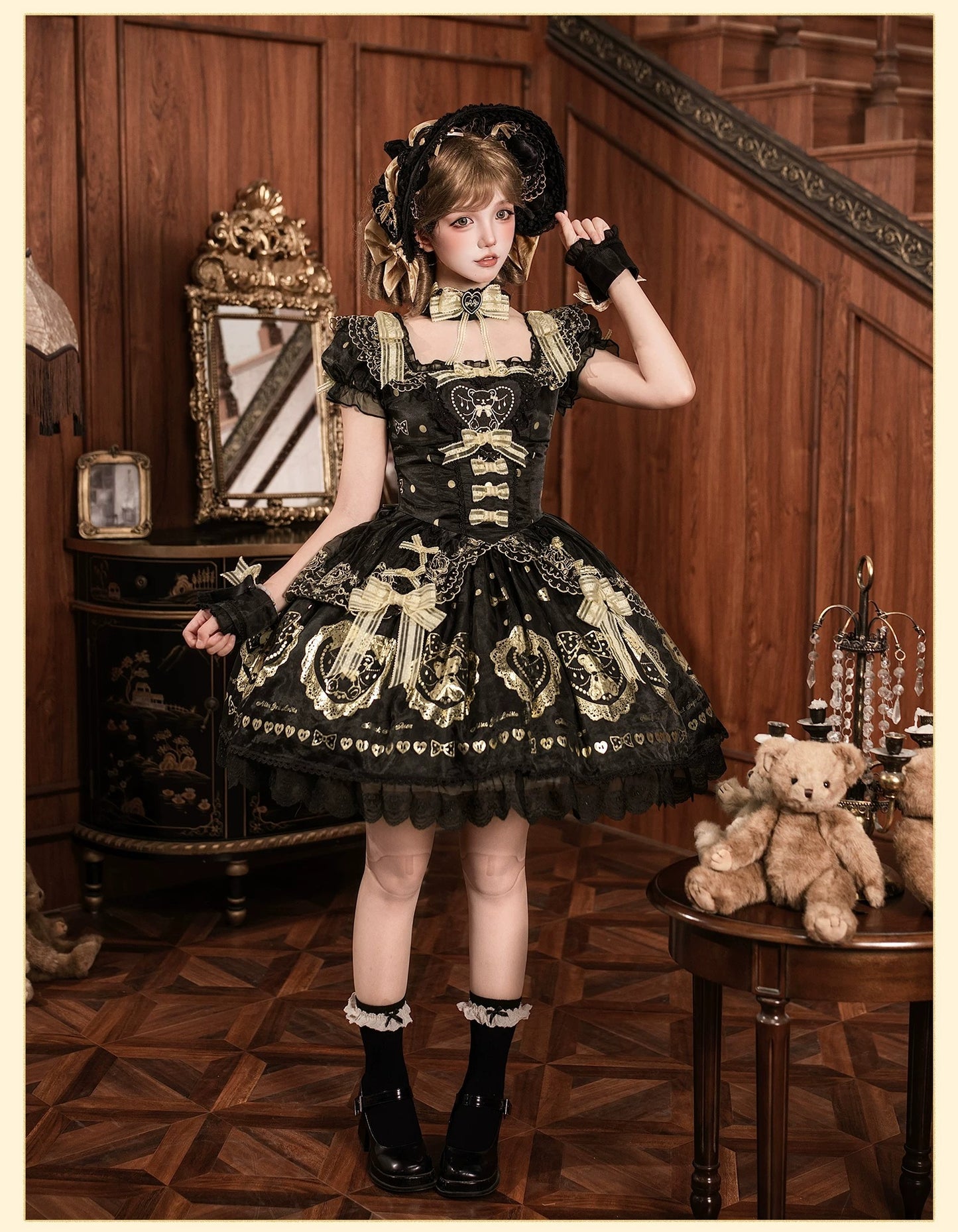 【受注予約~7/28】Brown Sugar Bear ワンピース【Alice Girl】