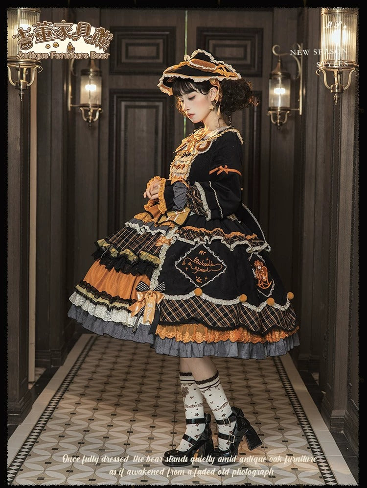 【受注予約~9/8】Antique Furniture Bear ワンピース・ジャンパースカート・ブラウス【Melliflorpearl】