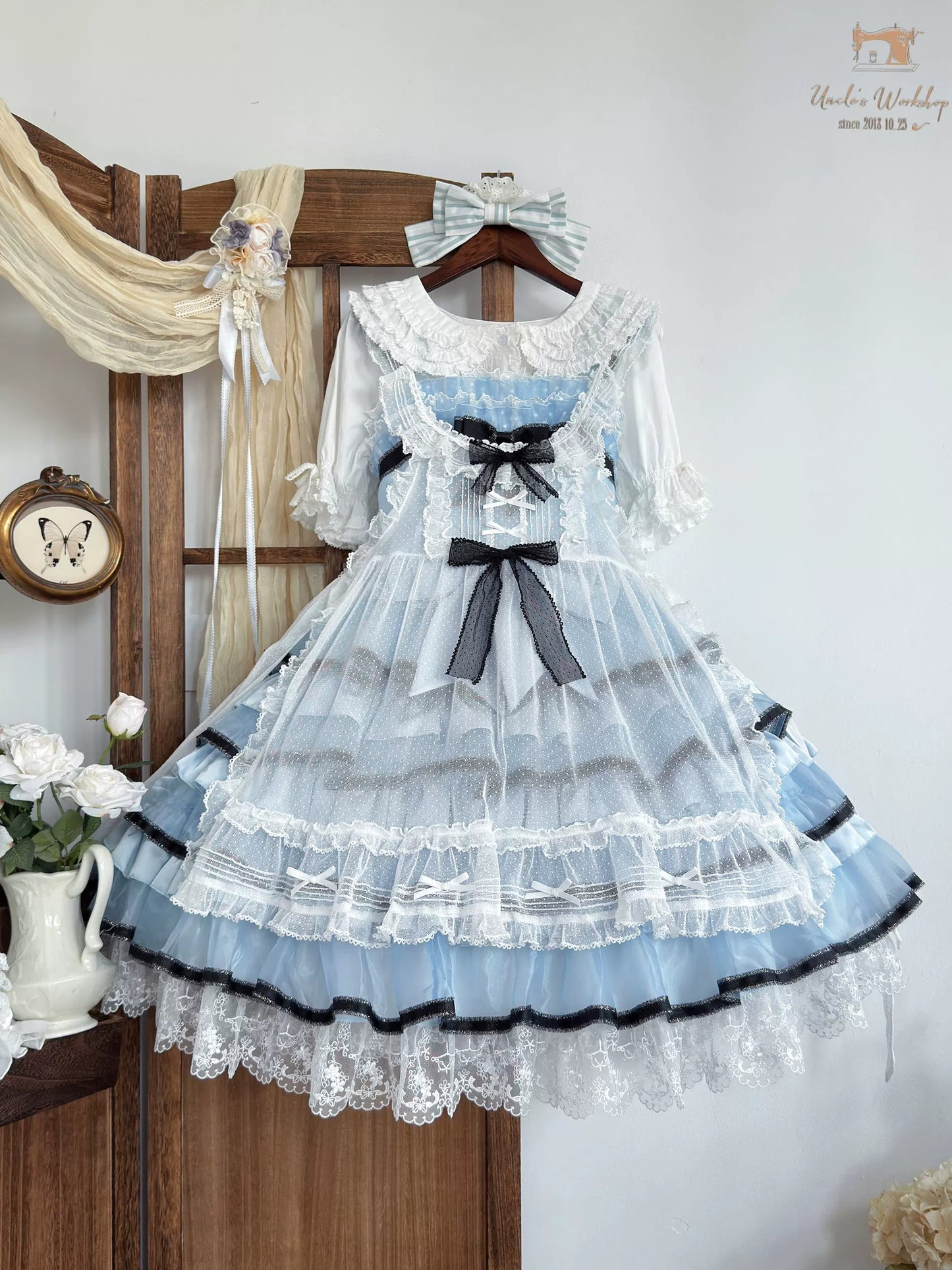 【受注予約~5/26】ドッドチュールフリルエプロン【Uncle's Workshop】