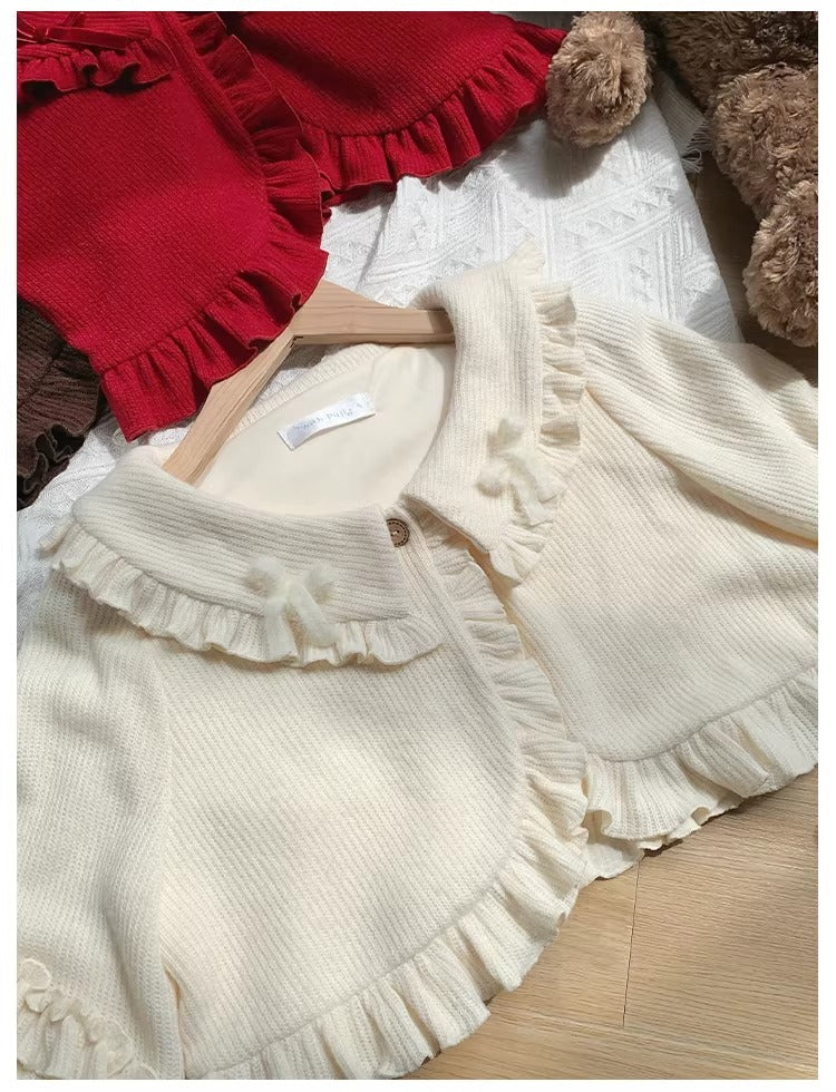 襟付きニットカーディガン【With Puji】