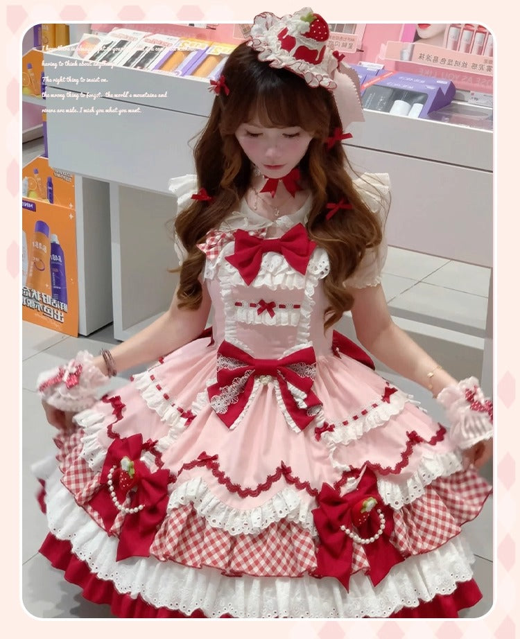 【受注予約~12/14】ベリーショートケーキ ジャンパースカート【櫻姫】