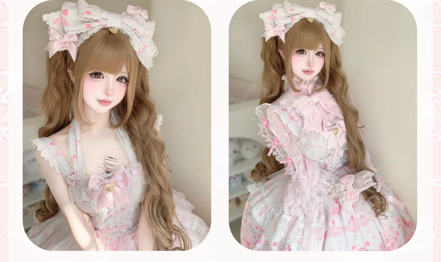 【受注予約~3/25】Cherry Parfait ワンピース・ジャンパースカート【芝士咩咩】