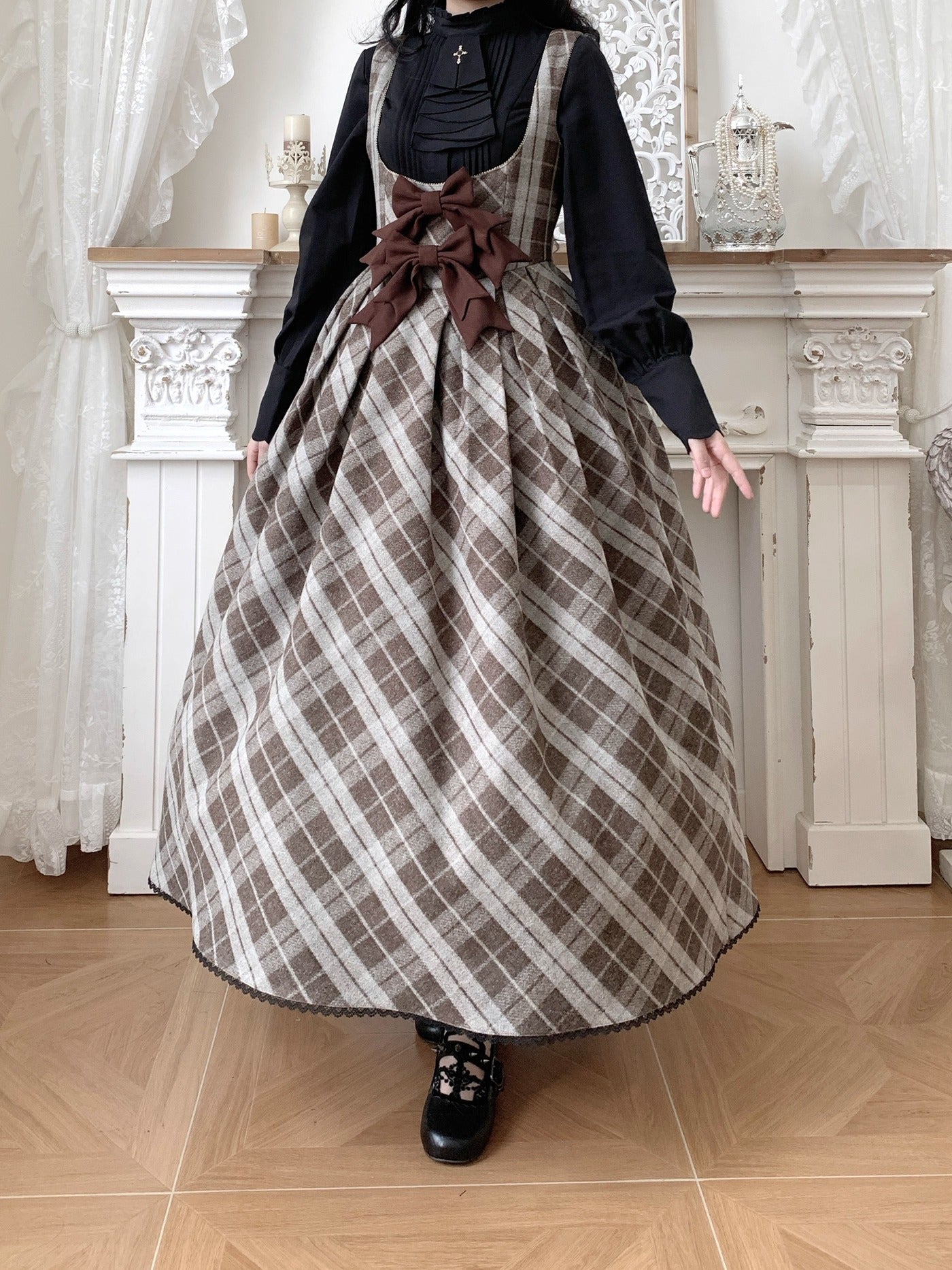 【受注予約~10/28】Bright Moon ジャンパースカート(チェック)【Little Dipper】