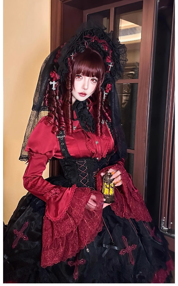 【受注予約~12/8】Black Mist Feast ブラウス・ケープ【双生小熊】