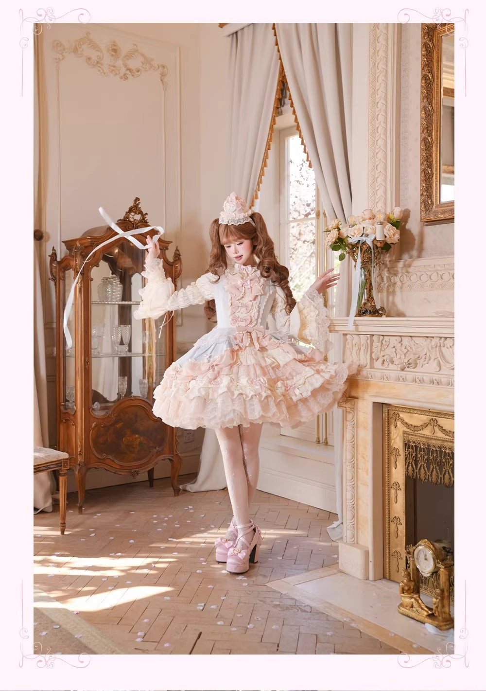 【受注予約~3/18】Strawberry Ribbon ジャンパースカート・フルセット【Dream Lolita】