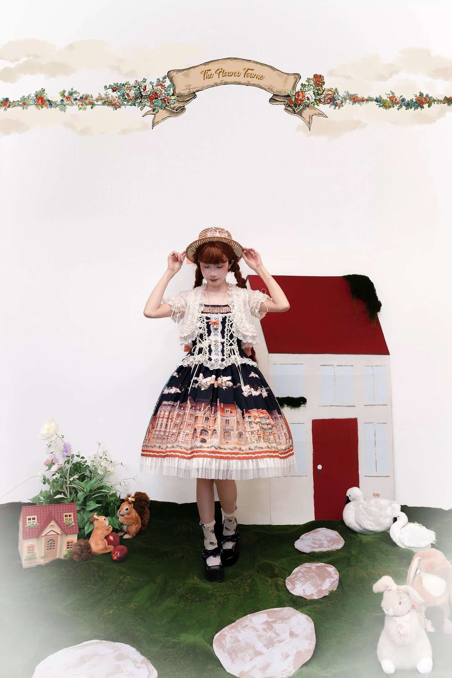 【受注予約~5/6】Dewans Garden Town ワンピース・ジャンパースカート【Cutey Mask】