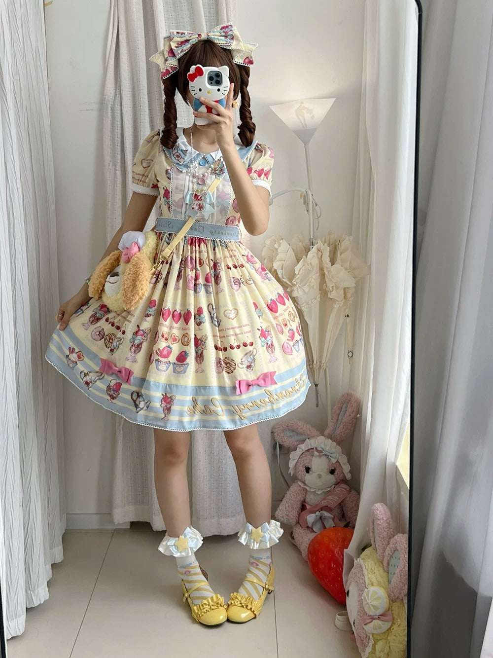 【受注予約~6/24】Strawberry Parfait Tea ワンピース【Miss Cube】