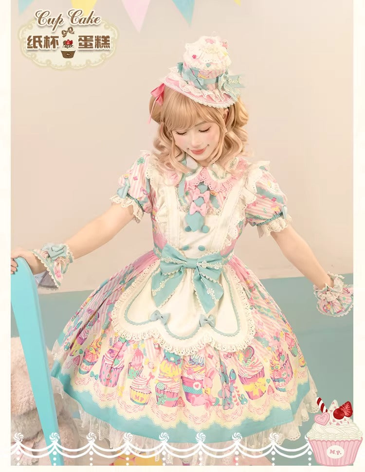 【受注予約~1/26】CupCakes ワンピース(プリントver.)【花与珍珠匣】