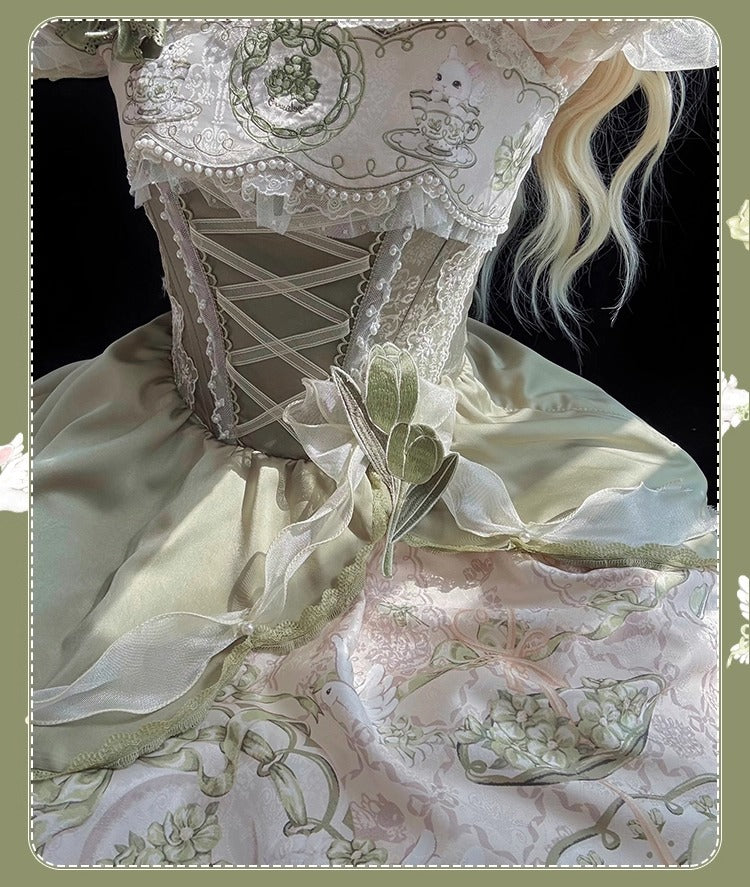 Tea Cup Rabbit ジャンパースカートセット【Melonshow】