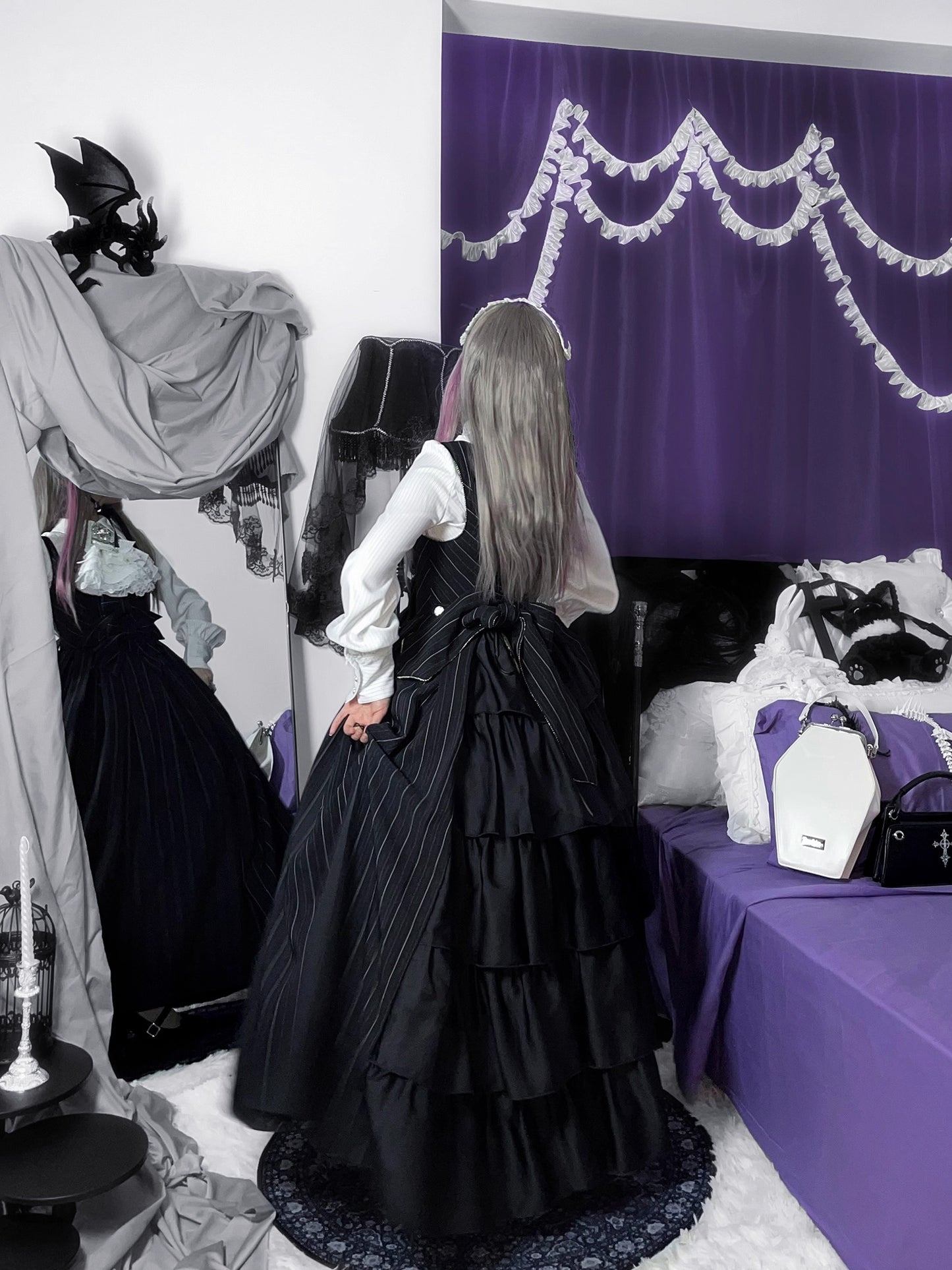 【受注予約~10/28】Bright Moon ジャンパースカート(ストライプ・タイプ2)【Little Dipper】