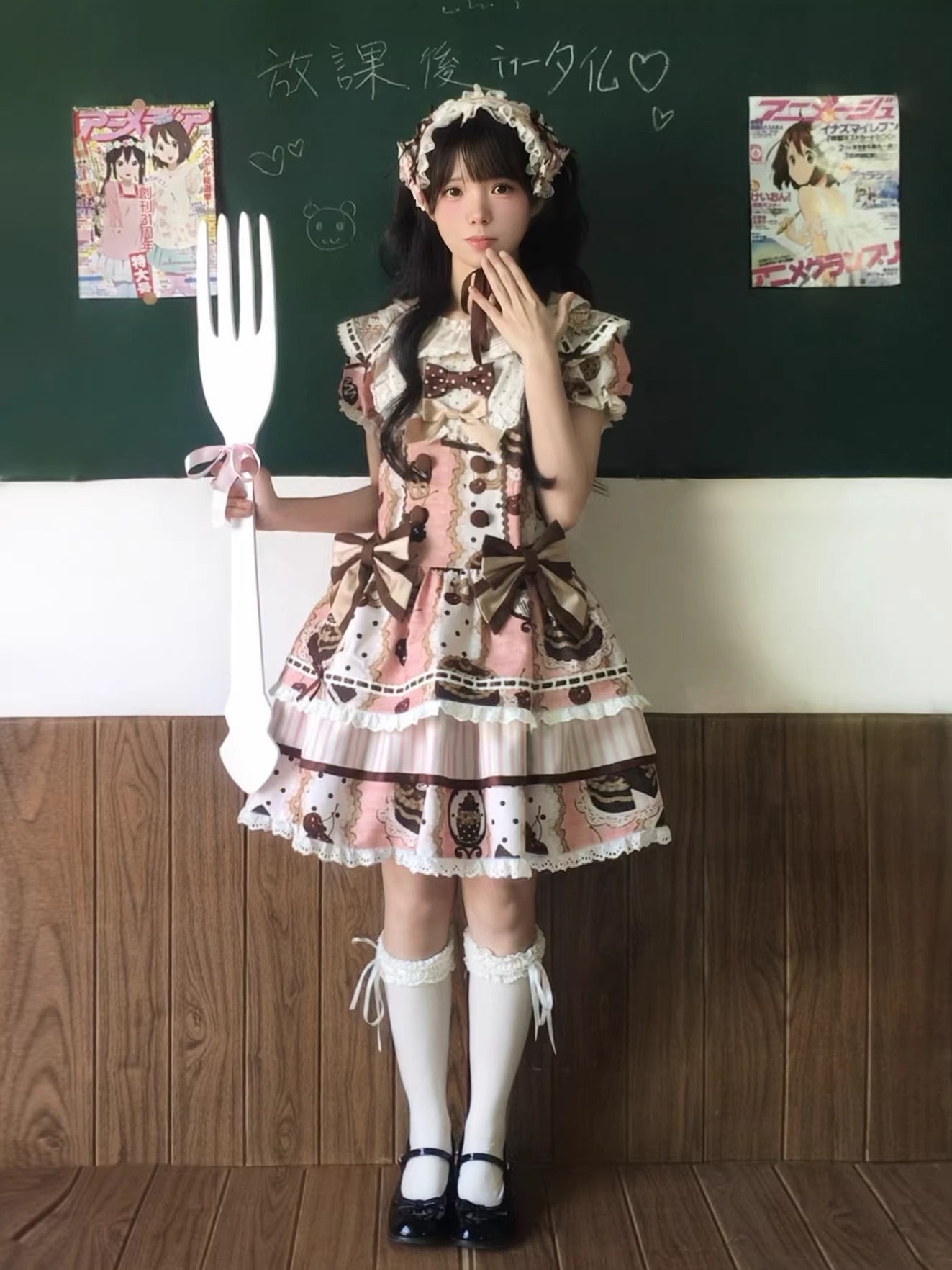 【受注予約~4/8】Cherry Doll ワンピース【babyblue】