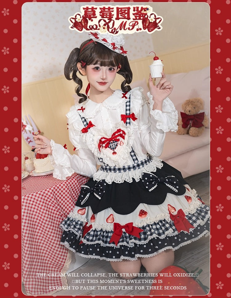 【受注予約~11/18】Strawberry Cake Illustration スカート【花与珍珠匣】