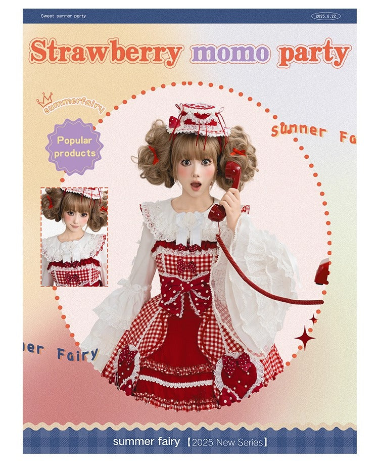 【受注予約~8/28】Strawberry momo Party ジャンパースカート【仲夏物語】