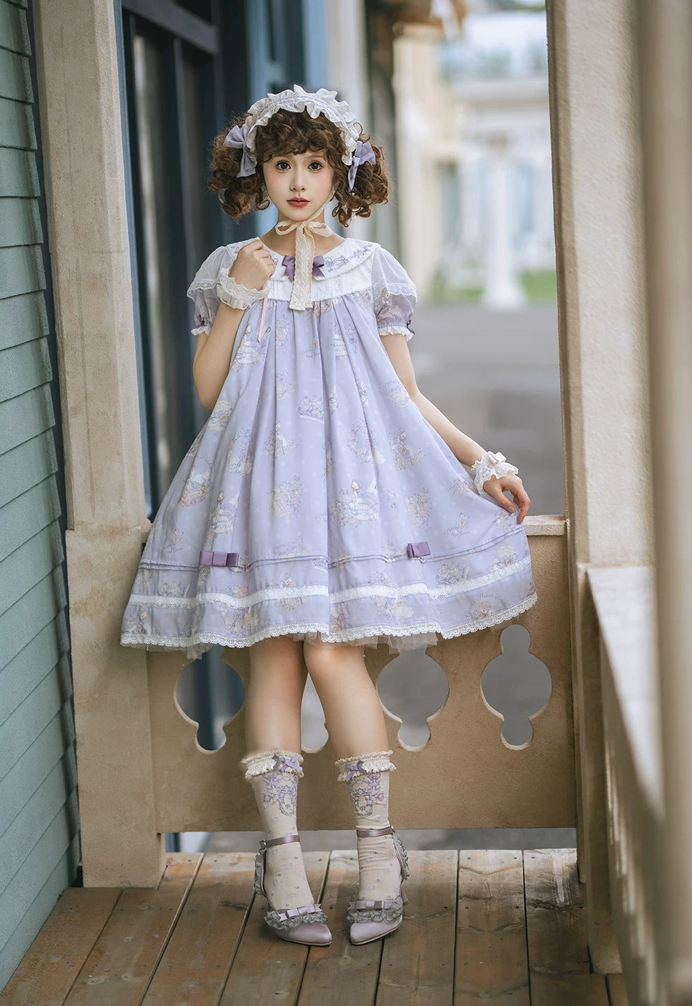 【受注予約~7/23】Little White Goose with Flowers ワンピース(タイプ2)【Miss Cube】
